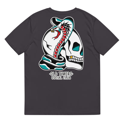 Unisex organic cotton printed T-shirt -SNAKE&SKULL-