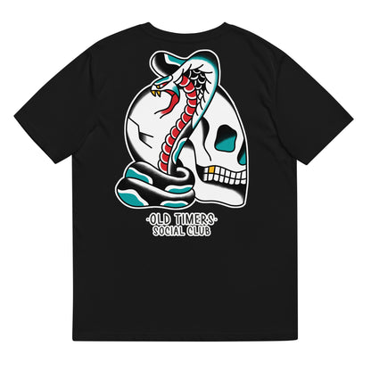 Unisex organic cotton printed T-shirt -SNAKE&SKULL-