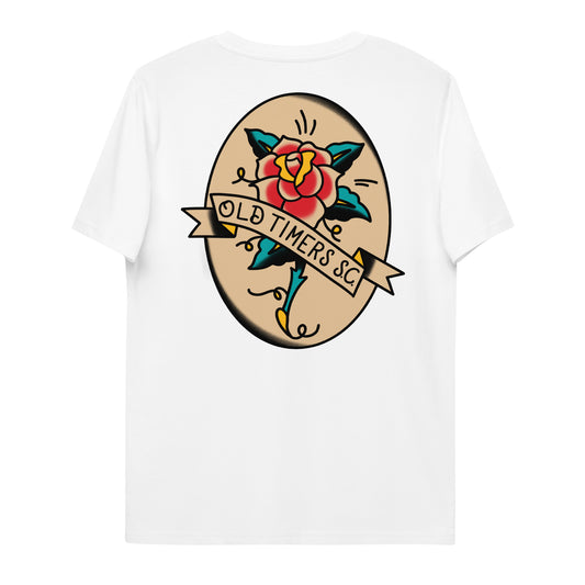 Unisex organic cotton printed T-shirt -ROSE /WF-